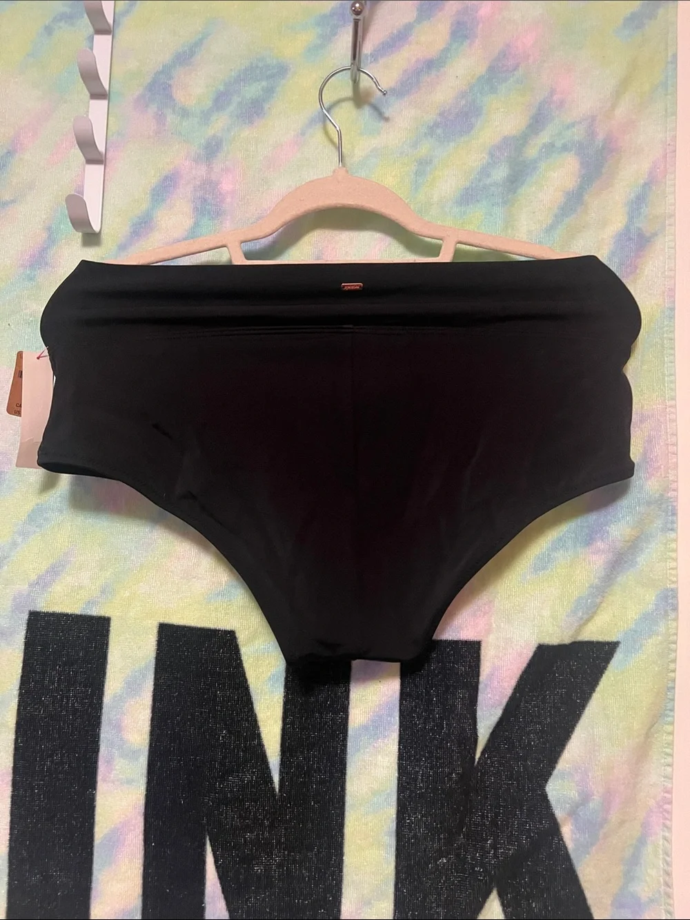 PINK vs Black Bikini Set with tie dye towel